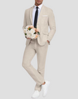 Men's Suit Two Piece Slim Fit Lightweight Fabric for Weddings and Formal Events