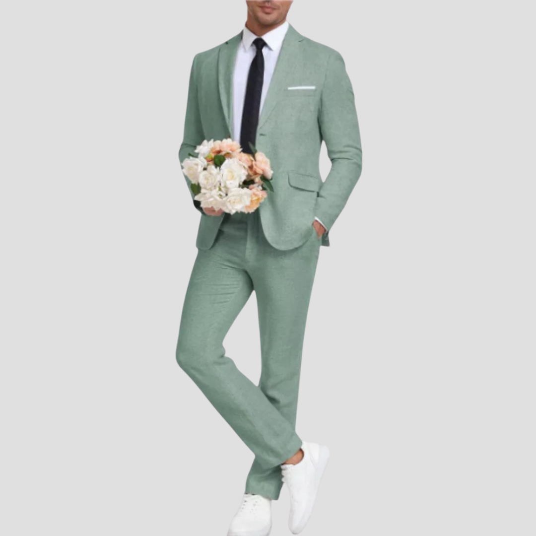 Men's Suit Two Piece Slim Fit Lightweight Fabric for Weddings and Formal Events