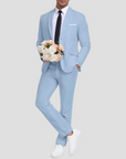 Men's Suit Two Piece Slim Fit Lightweight Fabric for Weddings and Formal Events