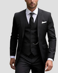 Men's Three-Piece Suit Tailored Slim Fit Blend for Weddings and Groomsmen