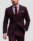 Men's Three-Piece Suit Tailored Slim Fit Blend for Weddings and Groomsmen