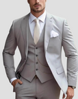 Men's Three-Piece Suit Tailored Slim Fit Blend for Weddings and Groomsmen