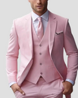 Men's Three-Piece Suit Tailored Slim Fit Blend for Weddings and Groomsmen
