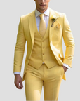 Men's Three-Piece Suit Tailored Slim Fit Blend for Weddings and Groomsmen