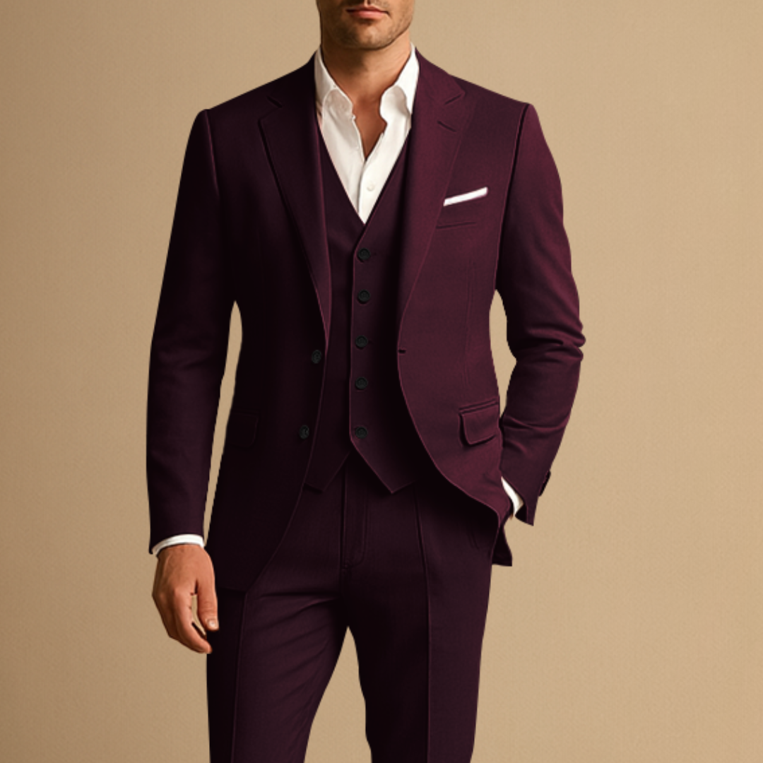 Men's Three Piece Suit Slim Fit Premium Fabric Wedding Suit