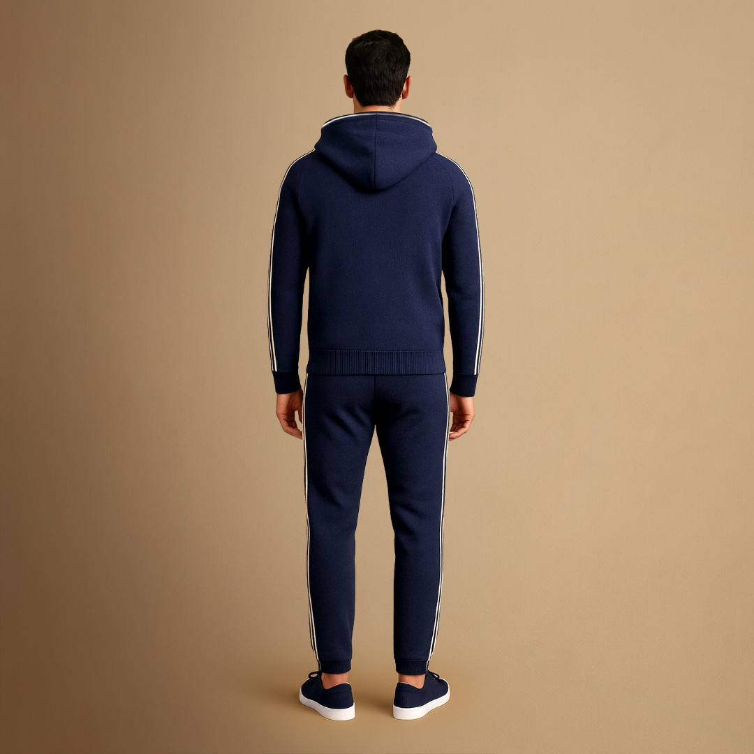 Men's Tracksuit Merino Wool Zip-Up Hoodie and Joggers Set