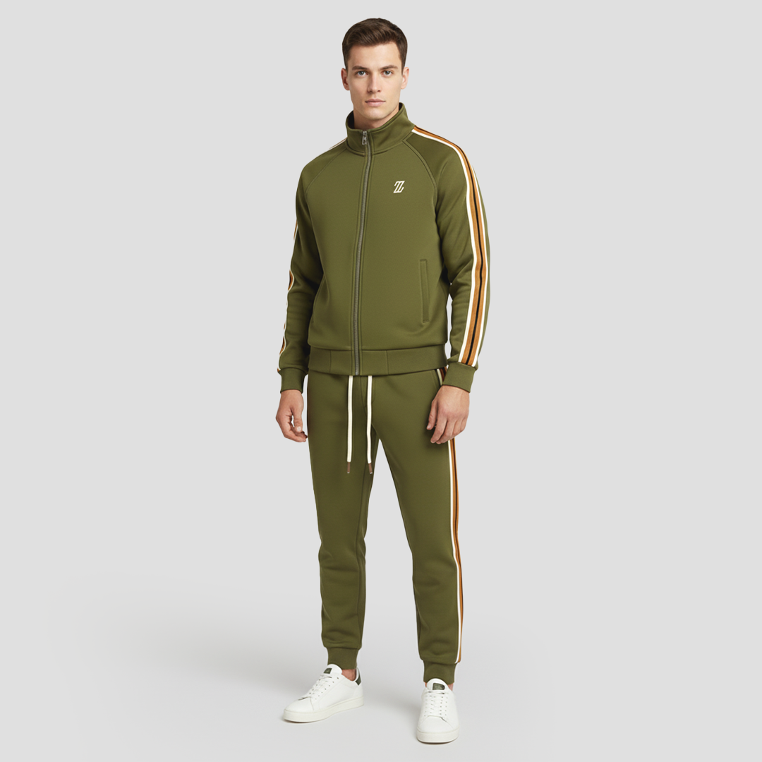 Men's Tracksuit Set Breathable Fabric Striped Design 2