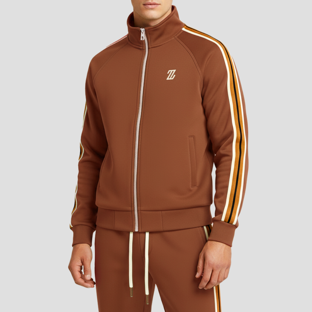 Men's Tracksuit Set Breathable Fabric Striped Design 4
