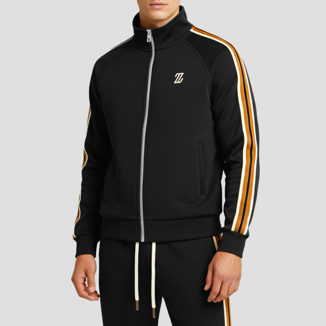 Men's Tracksuit Set Breathable Fabric Striped Design 6