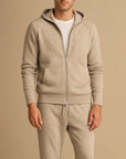Men's Tracksuit Set Knit Zip-Up Hoodie and Jogger Pants