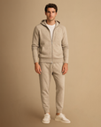 Men's Tracksuit Set Knit Zip-Up Hoodie and Jogger Pants