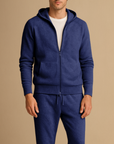 Men's Tracksuit Set Knit Zip-Up Hoodie and Jogger Pants