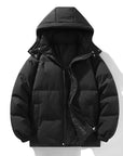 Men's Winter Jacket Hooded Windproof Casual Loose Fit Parka