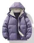Men's Winter Jacket Hooded Windproof Casual Loose Fit Parka