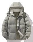 Men's Winter Jacket Hooded Windproof Casual Loose Fit Parka