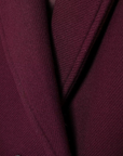 Women's Wool Coat Double Breasted Long Sleeve Burgundy