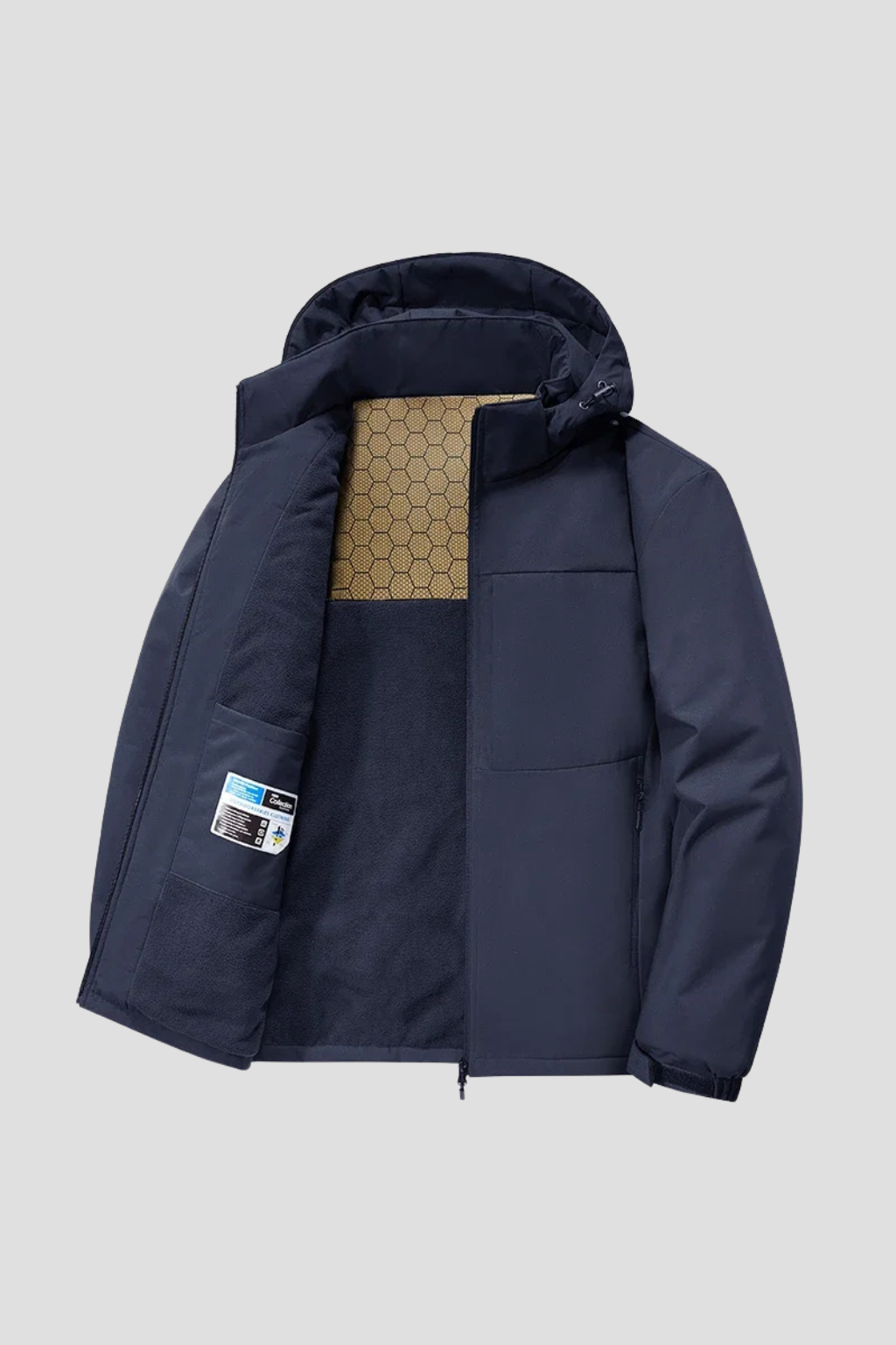 Men's Fleece Jacket Waterproof Windproof Detachable Hood