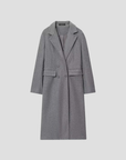 Women's Wool Coat Double Breasted Long Sleeve Burgundy