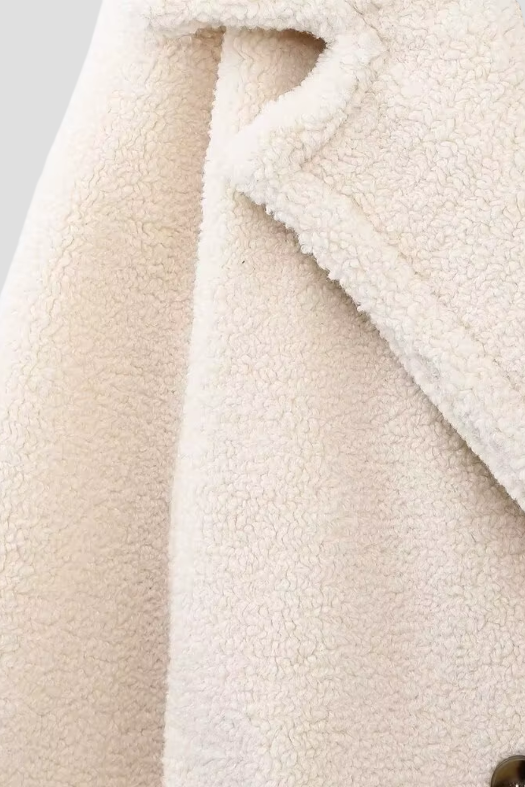 Women's Wool Coat Teddy Mid-Length Camel for Winter