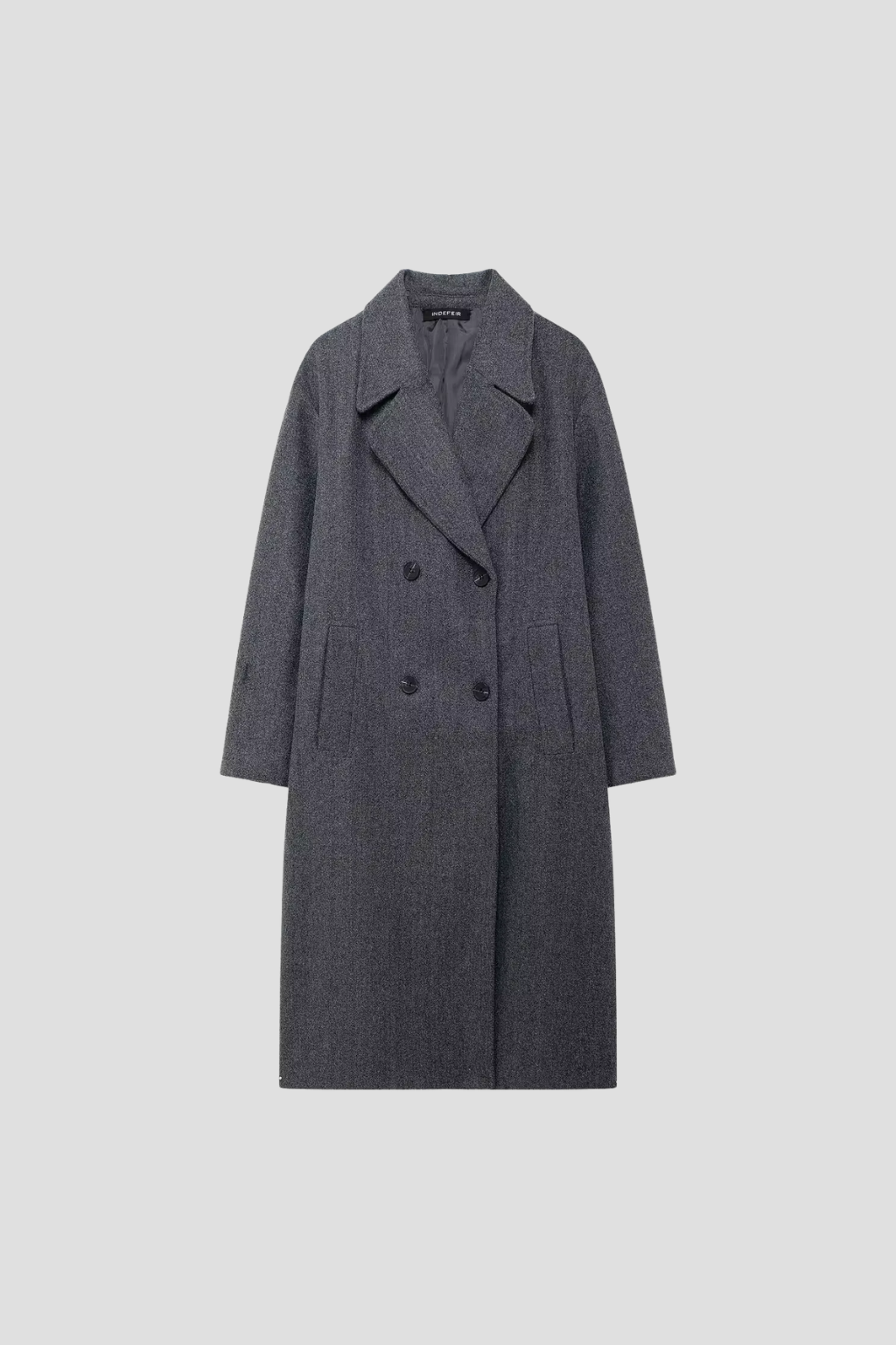 Women's Wool Coat Long Double Breasted Flip Collar