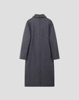 Women's Wool Coat Long Double Breasted Flip Collar