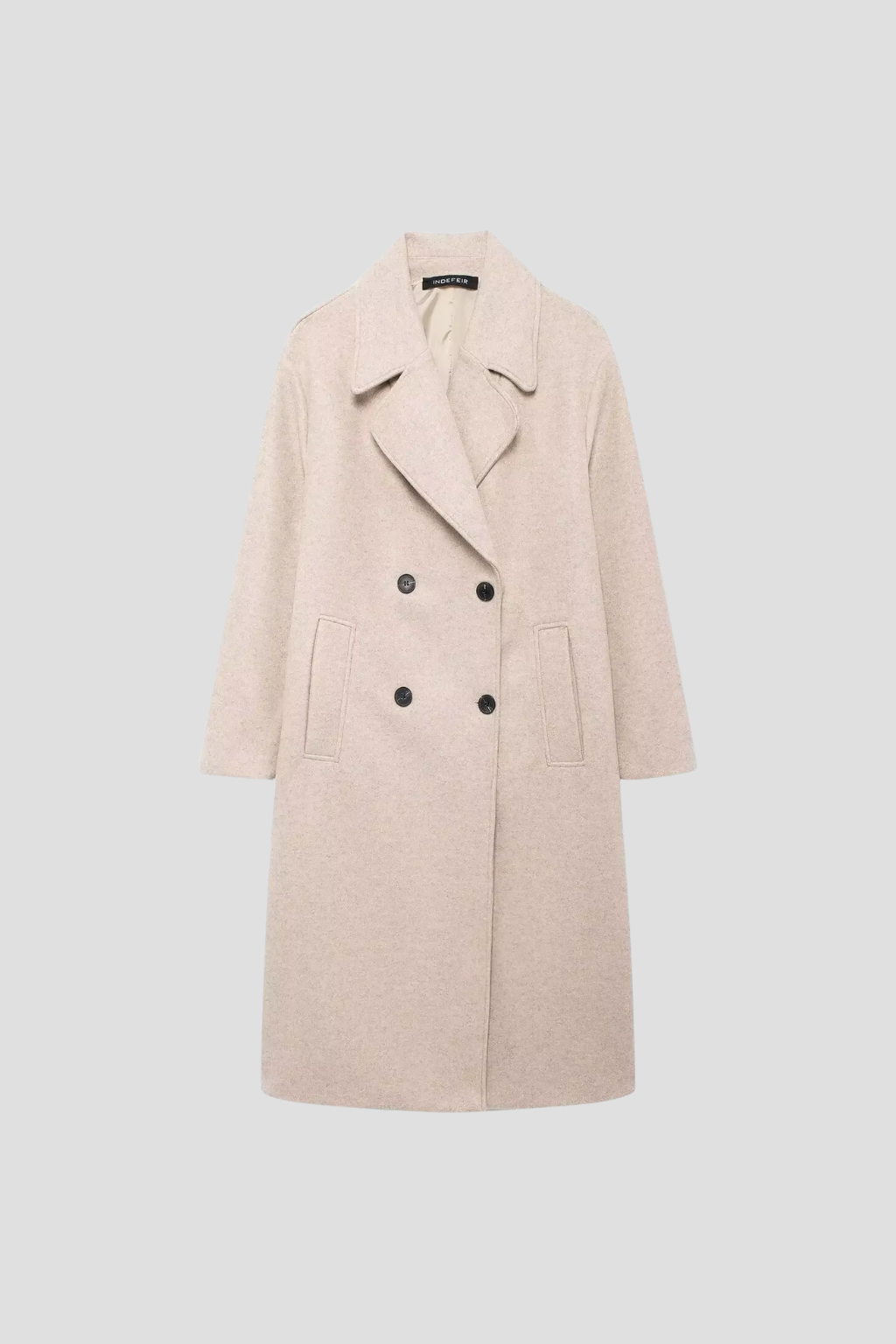 Women's Wool Coat Long Double Breasted Flip Collar