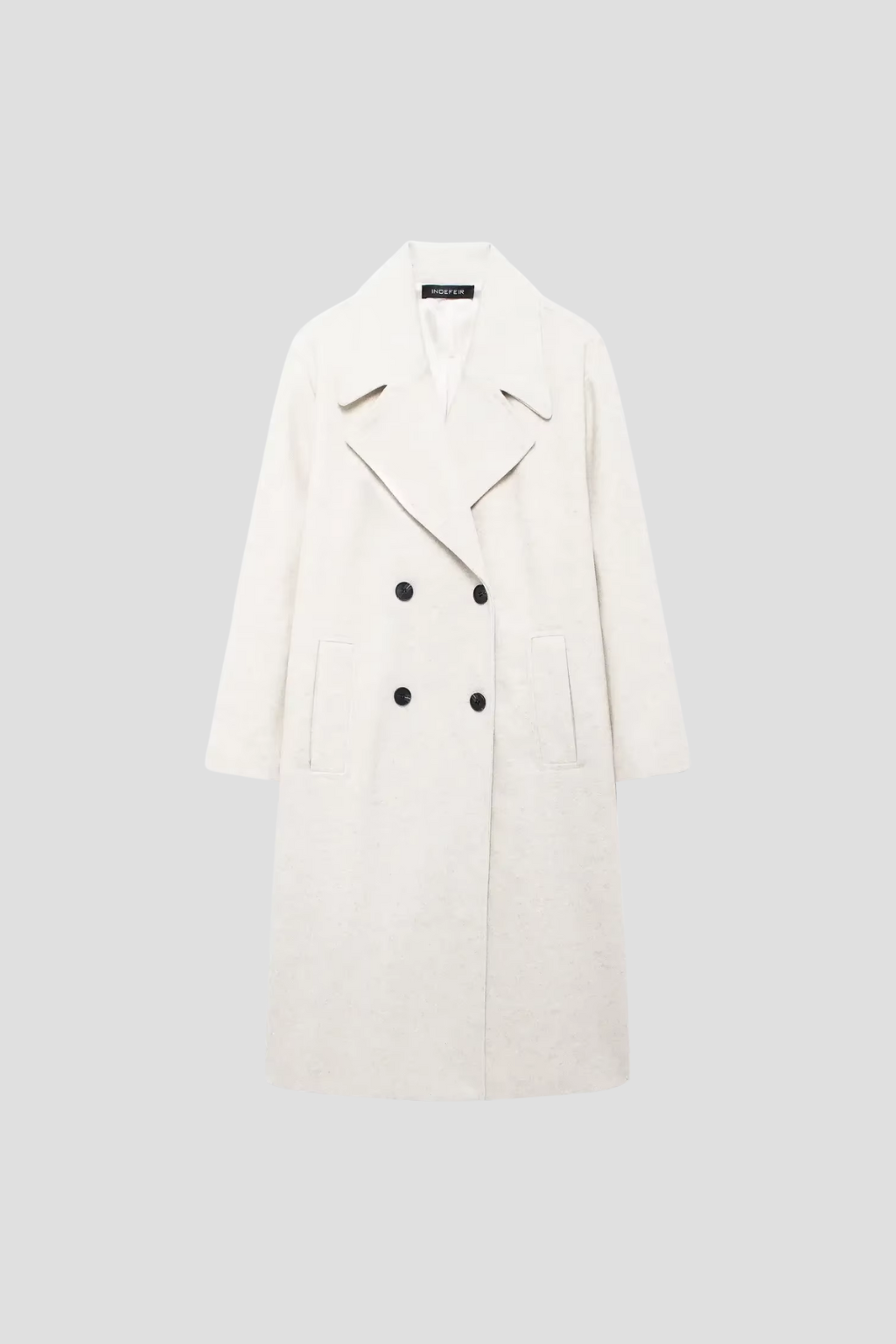 Women's Wool Coat Long Double Breasted Flip Collar