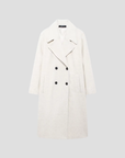 Women's Wool Coat Long Double Breasted Flip Collar