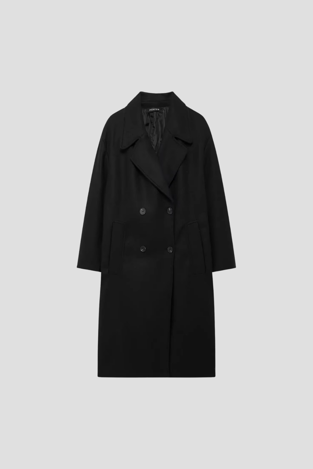 Women's Wool Coat Long Double Breasted Flip Collar