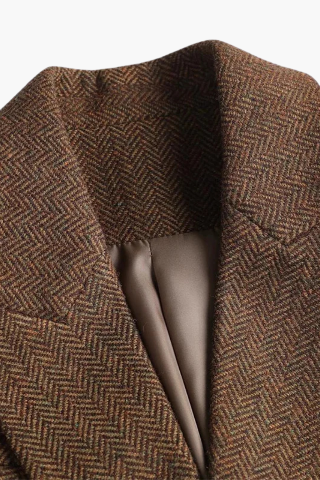 Women's Winter Coat Acrylic Double-Breasted Herringbone