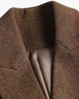 Women's Winter Coat Acrylic Double-Breasted Herringbone
