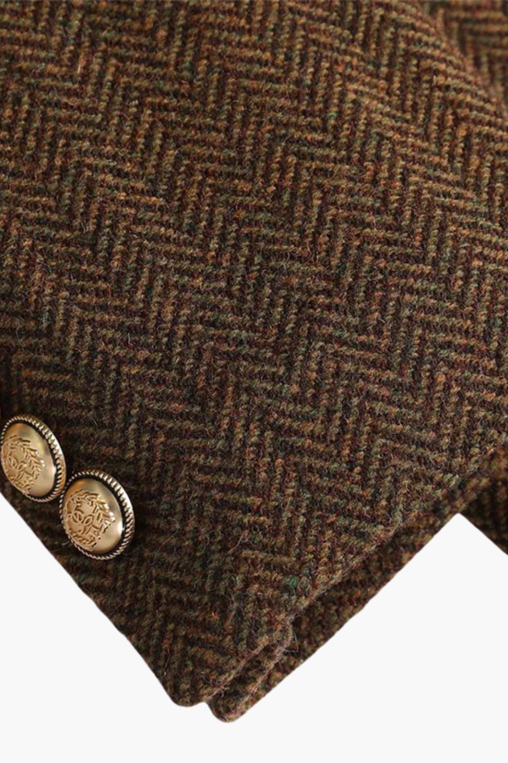 Women's Winter Coat Acrylic Double-Breasted Herringbone