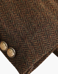 Women's Winter Coat Acrylic Double-Breasted Herringbone