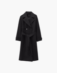 Women's Wool Coat Double Breasted Casual Lapel Jacket for Winter