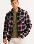 Mens Quilted Jacket Lightweight Plaid Casual Urban Style 1