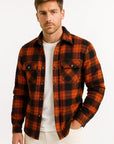 Mens Quilted Jacket Lightweight Plaid Casual Urban Style 2