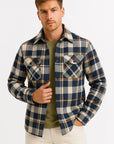 Mens Quilted Jacket Lightweight Plaid Casual Urban Style 5