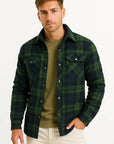 Mens Quilted Jacket Lightweight Plaid Casual Urban Style 6