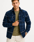 Mens Quilted Jacket Lightweight Plaid Casual Urban Style 7
