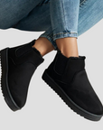 Women's Ankle Boots Black Plush Lined Slip-On Winter 0