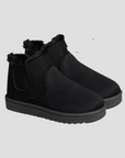 Women's Ankle Boots Black Plush Lined Slip-On Winter 1