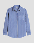 Women's Blouse Cotton-Linen Blend Long Sleeve Striped 1