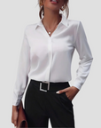 Women's Blouse Lightweight Tailored Long Sleeve Shirt 0
