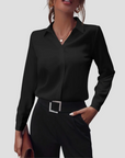 Women's Blouse Lightweight Tailored Long Sleeve Shirt 4
