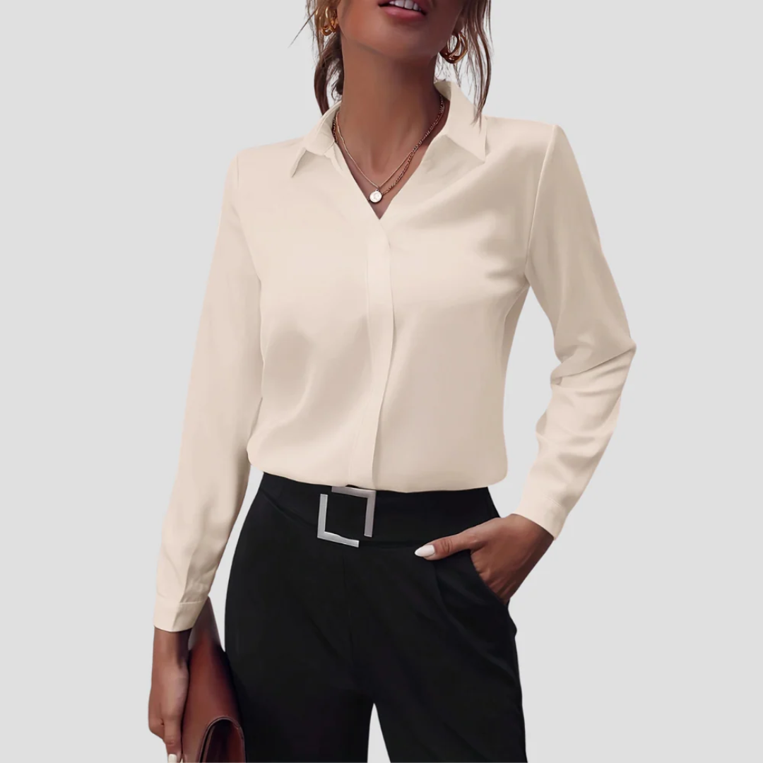Women's Blouse Lightweight Tailored Long Sleeve Shirt 7