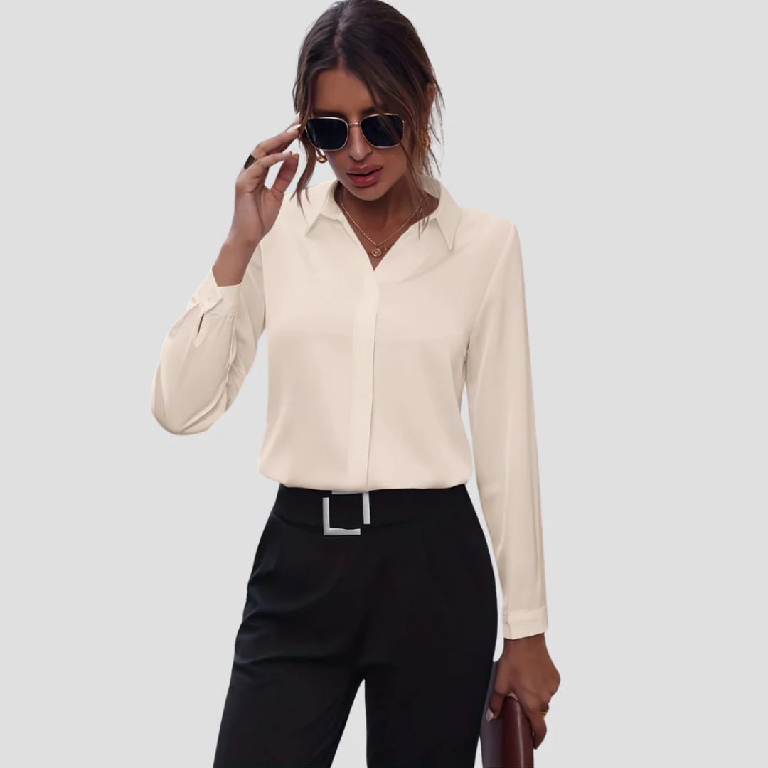 Women's Blouse Lightweight Tailored Long Sleeve Shirt 8