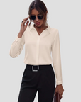 Women's Blouse Lightweight Tailored Long Sleeve Shirt 8