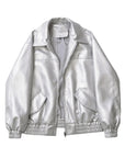 Women's Faux Leather Jacket Retro Loose Fit Short Zip Coat