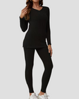 Women's Knitted Co Ord Set Ribbed Long Sleeve Top and Trousers 7