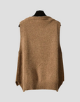 Women's Knitted Vest V-Neck Sleeveless Soft Black 2